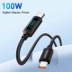 Кабель Essager Enjoy LED Digital Display USB Charging Cable Type C to Type C 100W 2m black (EXCTT1-XYA01-P)