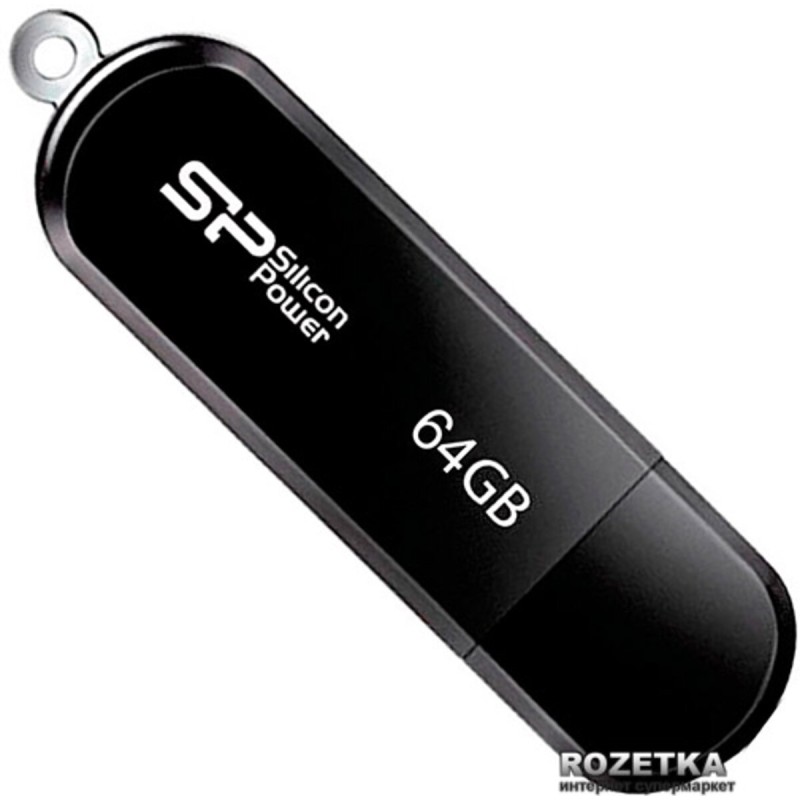 Flash SiliconPower USB 2.0 LuxMini 322 64Gb Black