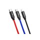 Кабель Baseus Three Primary Colors 3-in-1 Cable USB For M+L+T 3.5A 1.2m Black