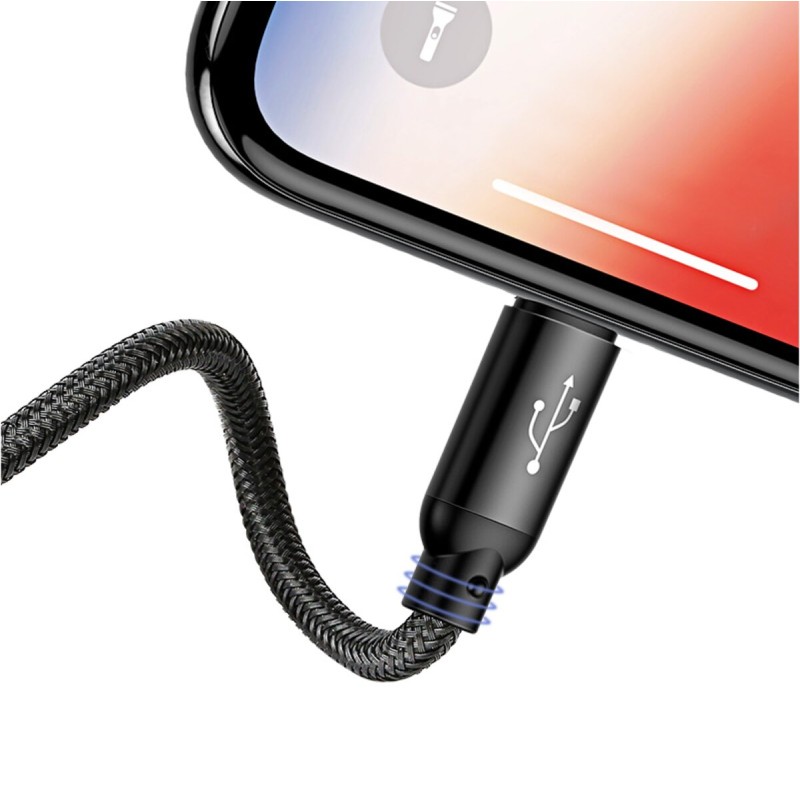 Кабель Baseus Three Primary Colors 3-in-1 Cable USB For M+L+T 3.5A 1.2m Black