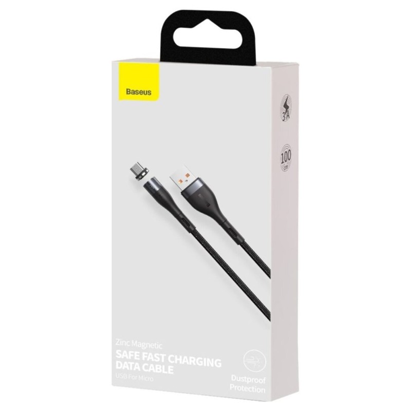 Кабель Baseus Zinc Magnetic Safe Fast Charging Data Cable USB to IP 2.4A 1m Gray+Black