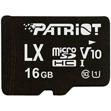 microSDHC (UHS-1 U1) Patriot LX Series 16Gb class 10 V10 (R-90MB/s, W-40MB/s) (adapter SD)