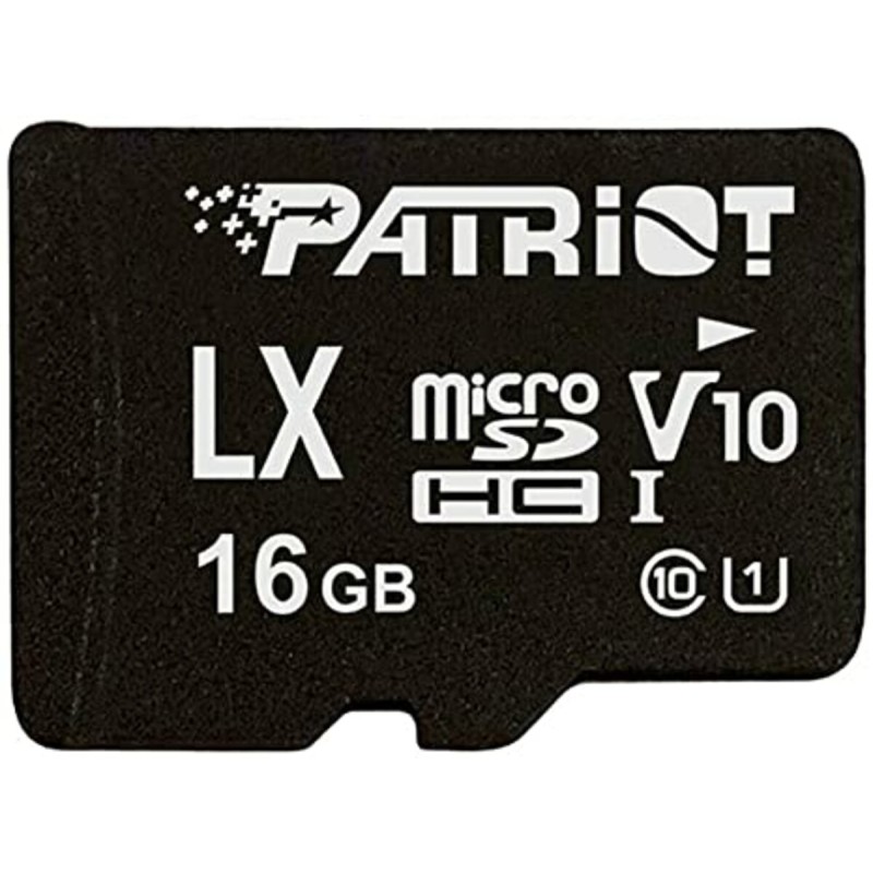 microSDHC (UHS-1 U1) Patriot LX Series 16Gb class 10 V10 (R-90MB/s, W-40MB/s) (adapter SD)