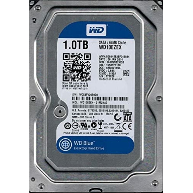 HDD Western Digital 3.5" Caviar Blue 1TB SATA III-600, 32MB