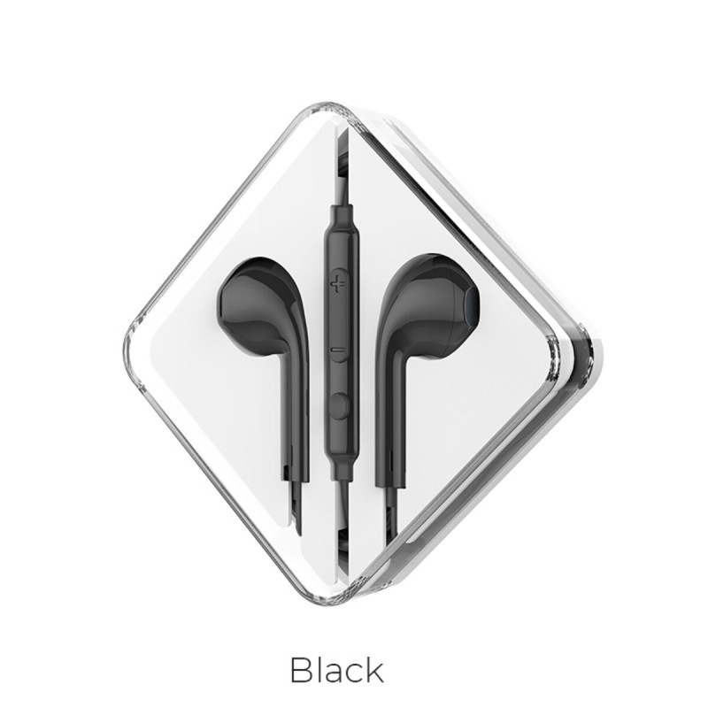 Навушники HOCO M55 Memory sound wire control earphones with mic Black