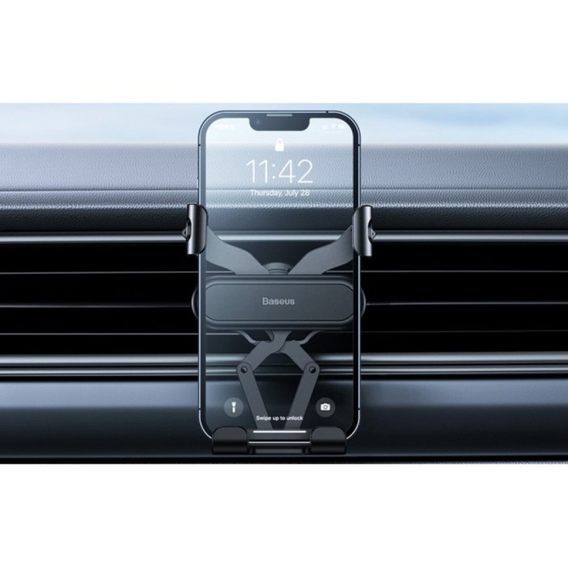 Тримач для мобiльного Baseus Stable Gravitational Car Mount Lite (Air Outlet Version) black