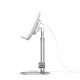 Тримач для мобiльного Baseus Literary Youth Desktop Bracket (Telescopic + Wireless Charging) Silver