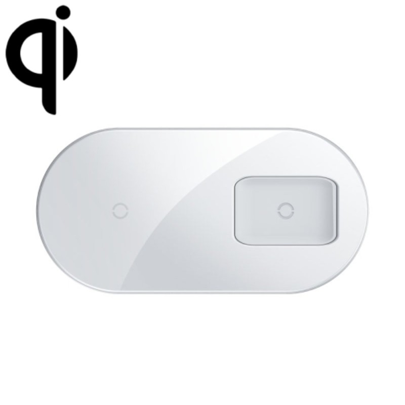 Бездротовий зарядний Baseus Simple 2in1 Wireless Charger Pro Edition For Phones+Pod White