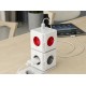 Мережевий розгалужувач Allocacoc PowerCube Original з заземленням 4 розетки 2 USB, червоний