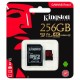 microSDXC (UHS-1 U3) Kingston Canvas React 256Gb class 10 (R100MB/s, W80MB/s) (adapter SD)