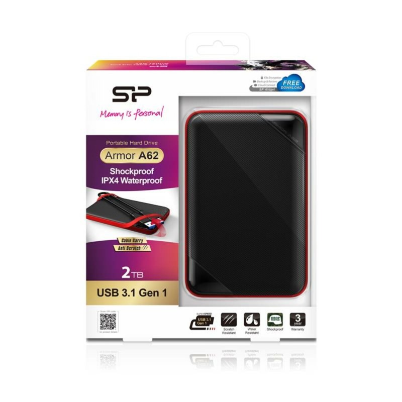 PHD External 2.5'' SiliconPower USB 3.0 Armor A62 2Tb Black