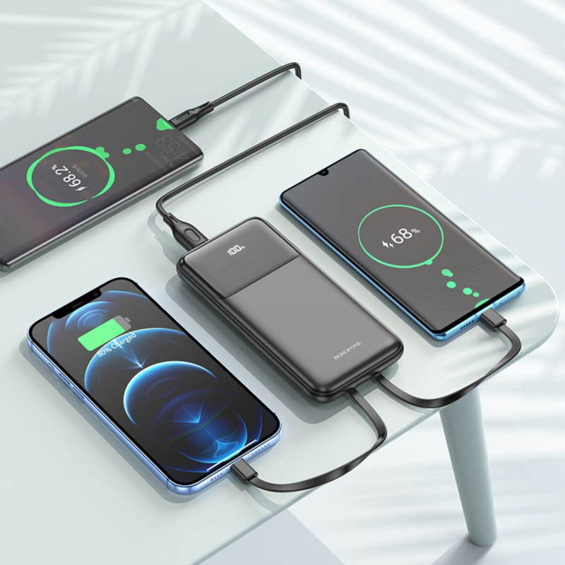 Зовнішній акумулятор BOROFONE BJ22 22.5W+PD20W fully compatible power bank with cable(10000mAh) Black
