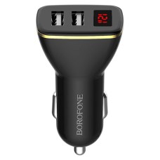 Автомобільний зарядний пристрій BOROFONE BZ11 Speed map dual port digital display car charger Black