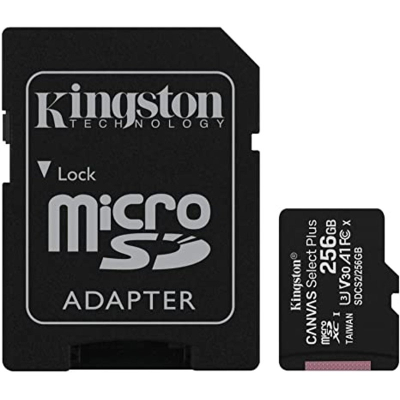 microSDXC (UHS-1) Kingston Canvas Select Plus 256Gb class 10 А1 (R-100MB/s) (adapter SD)