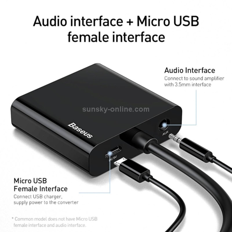 USB-Hub Baseus Converter (HD4K to VGA+Micro+DC3.5) Black