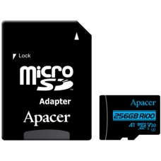 microSDXC (UHS-1 U3) Apacer 256Gb class 10 V30 R100MB/s (adapter SD)