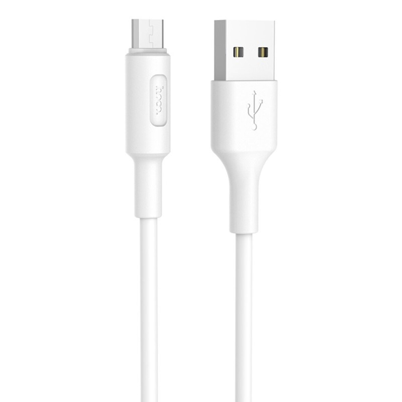 Кабель HOCO X25 USB to Micro 2A, 1m, PVC, PVC connectors, White
