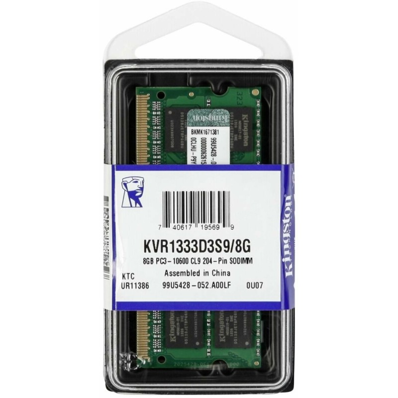DDR3 Kingston 8GB 1333MHz CL9 SODIMM
