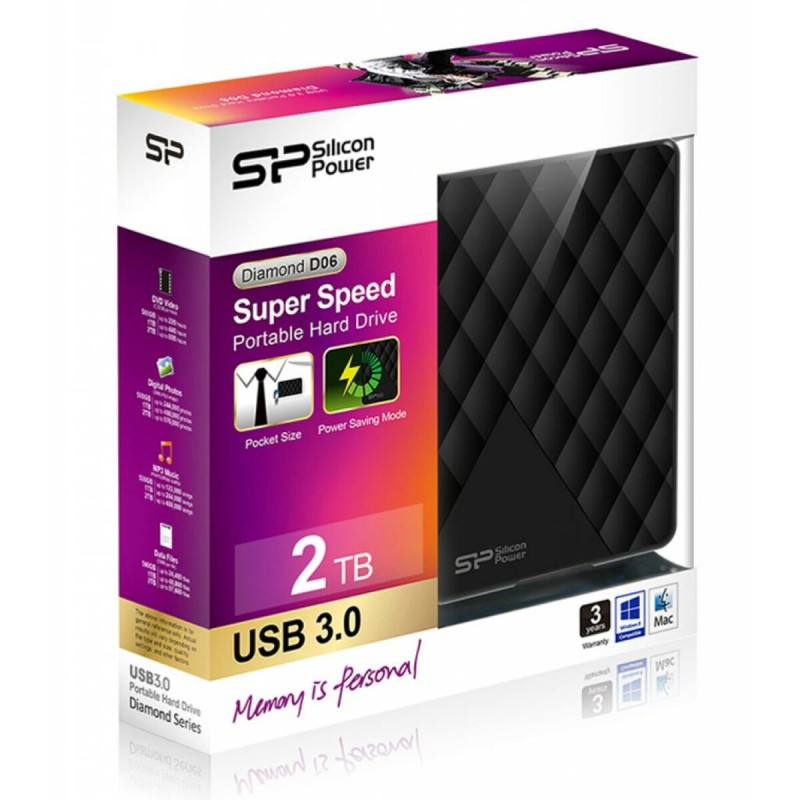 PHD External 2.5'' SiliconPower USB 3.0 Diamond D06 2TB Black