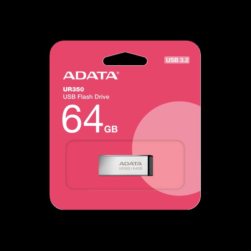 Flash A-DATA USB 3.2 UR 350 64Gb Silver/Black