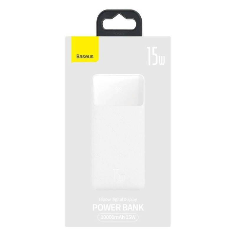 Зовнішній акумулятор Baseus Bipow Digital Display Power bank 10000mAh 15W White