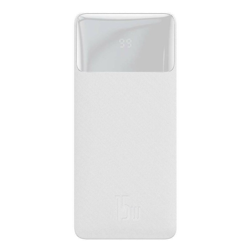 Зовнішній акумулятор Baseus Bipow Digital Display Power bank 10000mAh 15W White