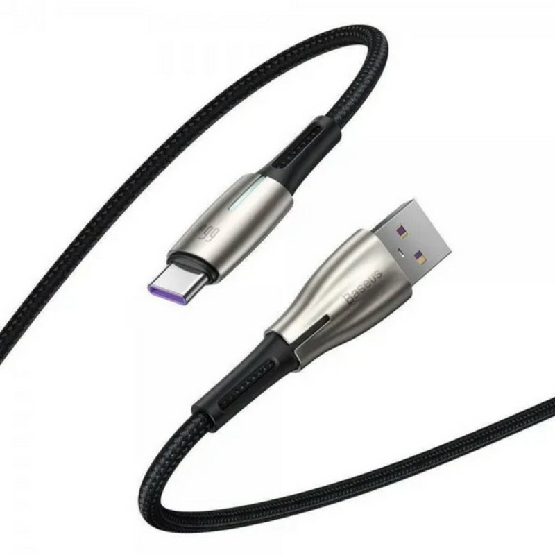 Кабель Baseus Water Drop-shaped Lamp SuperCharge Cable For Type-C 66W 1m Black