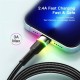 Кабель Essager Colorful LED USB Cable Fast Charging 2.4A USB-A to Lightning 1m black (EXCL-XCD01)
