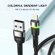 Кабель Essager Colorful LED USB Cable Fast Charging 2.4A USB-A to Lightning 1m black (EXCL-XCD01)
