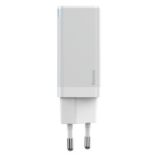 Мережевий зарядний пристрій Baseus GaN2 Q.Charger C+U 45W With Mini Cable Type-C toType-C 60W White