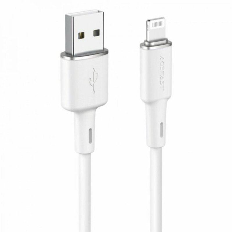 Кабель ACEFAST C2-02 USB to iP 2.4A, 1.2m, silicone, zinc connectors, White