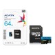 microSDXC (UHS-1) A-DATA Premier 64Gb Class 10 A1 (R-100Mb/s)  (adapter SD)