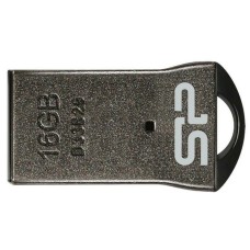 Flash SiliconPower USB 2.0 Touch T01 16Gb Black no chain metal