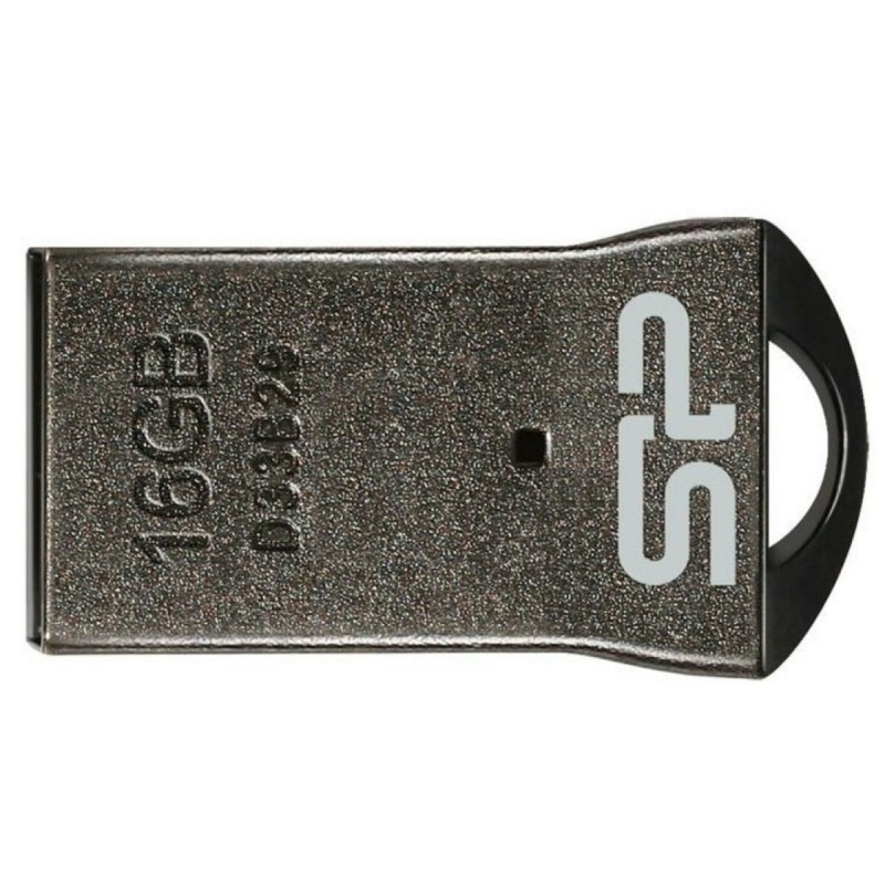 Flash SiliconPower USB 2.0 Touch T01 16Gb Black no chain metal