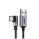 Кабель UGREEN US284 Right Angle USB-A to USB-C Cable 2m (Space Gray) (UGR-50942)