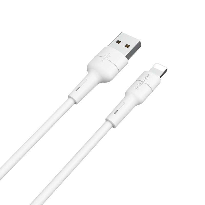 Кабель BOROFONE BX30 USB to iP 2.4A, 1m, silicone, TPE connectors, White