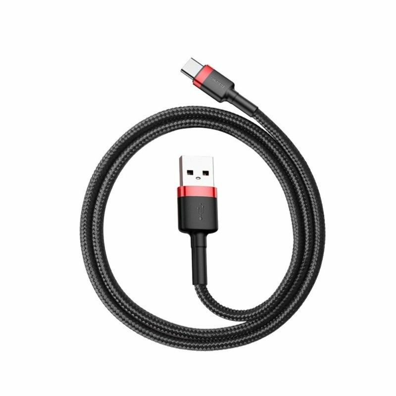 Кабель Baseus Cafule Cable USB For Type-C 3A 1m Red+Black