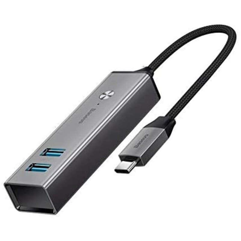USB-Hub Baseus Cube Type-C to USB3.0*3+USB2.0*2 HUB Adapter Dark gray