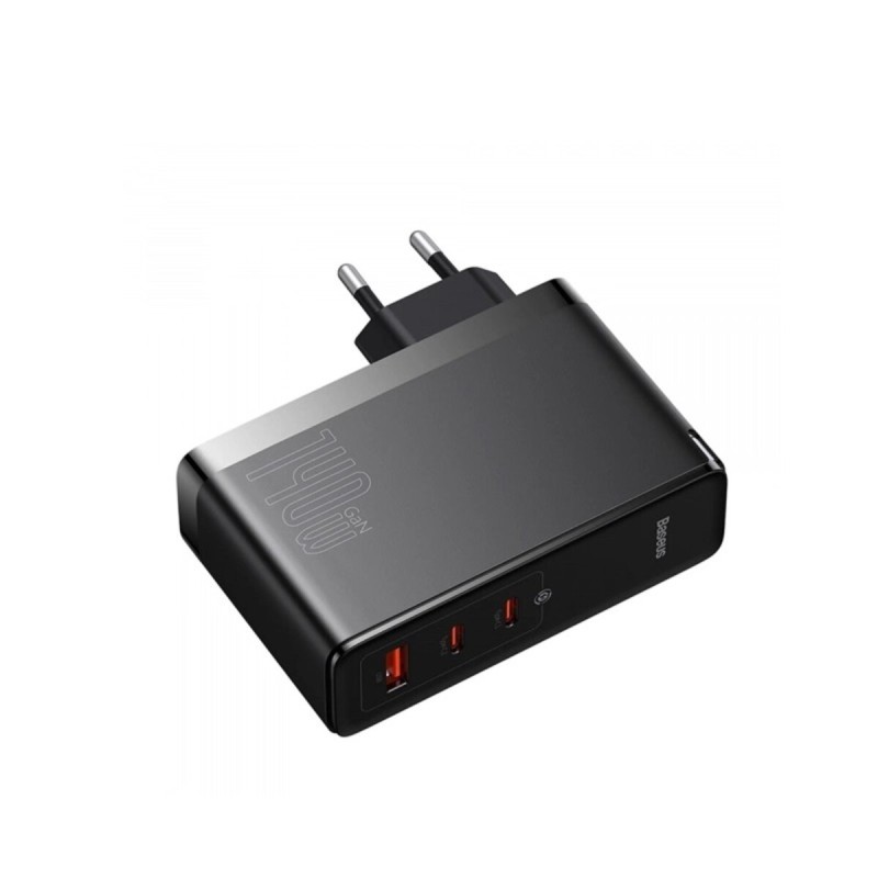 МЗП Baseus GaN5 Pro Fast Charger 2C+U 140W EU Black (With Superior Series Fast Charging Data Cable Type-C to Type-C 240W (48V/5A) 1m  Black)