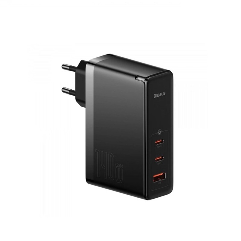 МЗП Baseus GaN5 Pro Fast Charger 2C+U 140W EU Black (With Superior Series Fast Charging Data Cable Type-C to Type-C 240W (48V/5A) 1m  Black)
