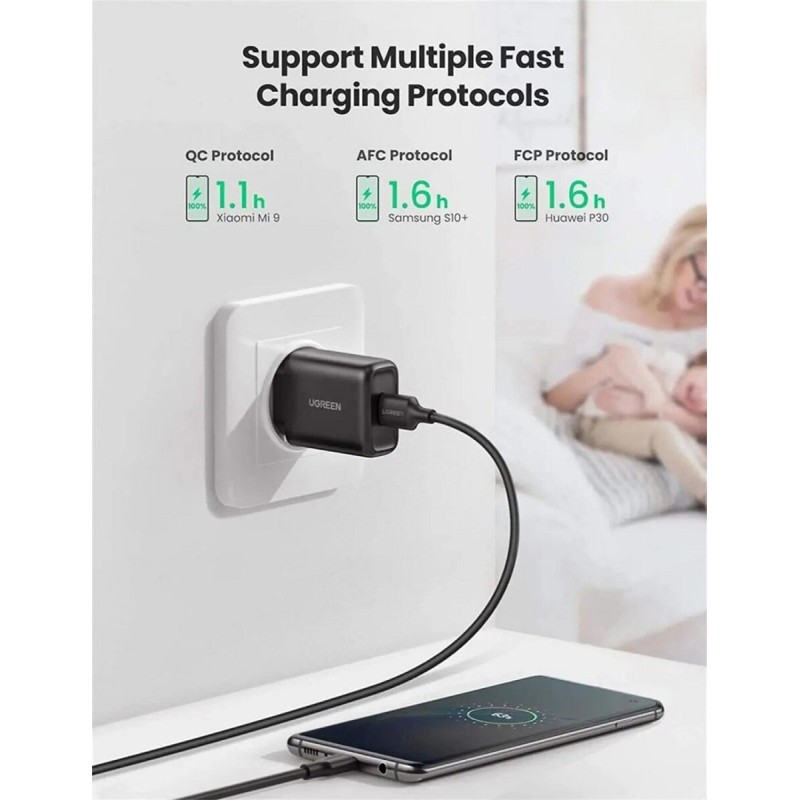 Зарядний пристрій UGREEN CD122 QC3.0 USB Fast Charger EU (Black) (UGR-70273)