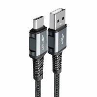 Кабель ACEFAST C1-04 USB to Type-C 3A, 1.2m, nylon aluminum connectors, Gray