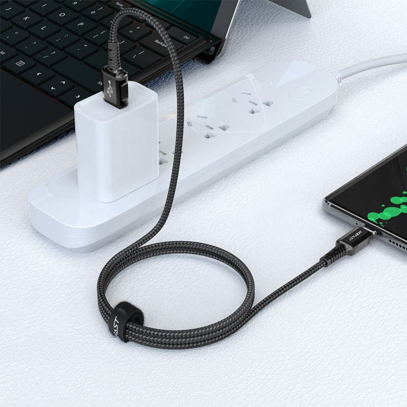 Кабель ACEFAST C1-04 USB to Type-C 3A, 1.2m, nylon aluminum connectors, Gray