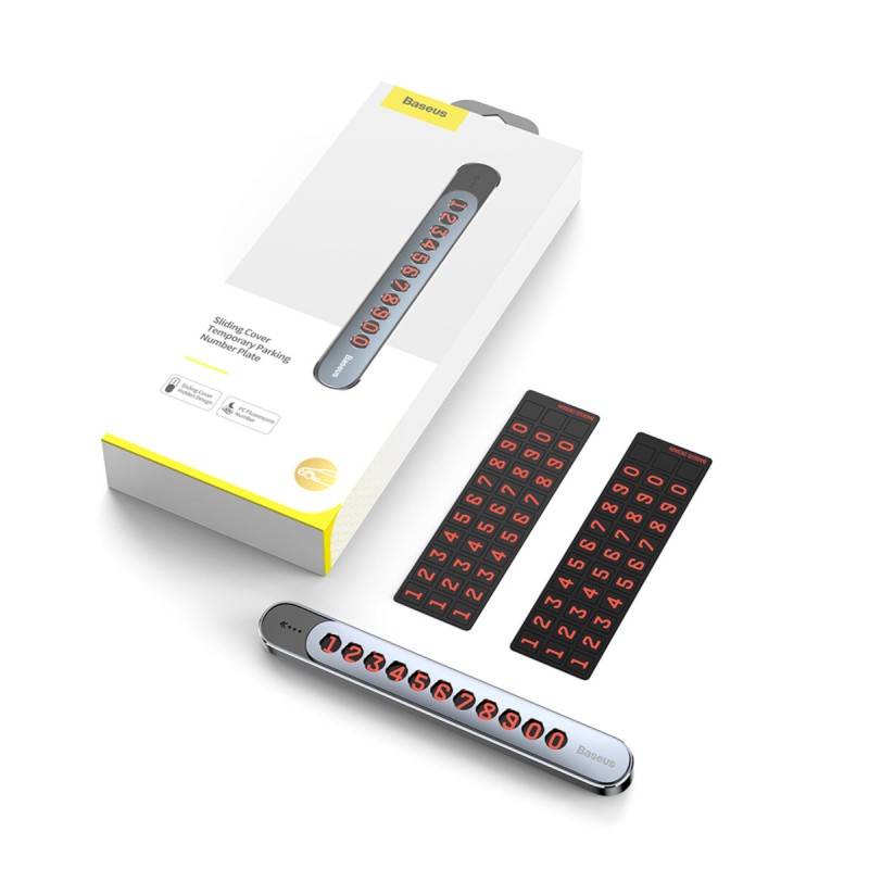 Паркувальна карта Baseus Sliding Cover Temporary Parking Number Plate Silver