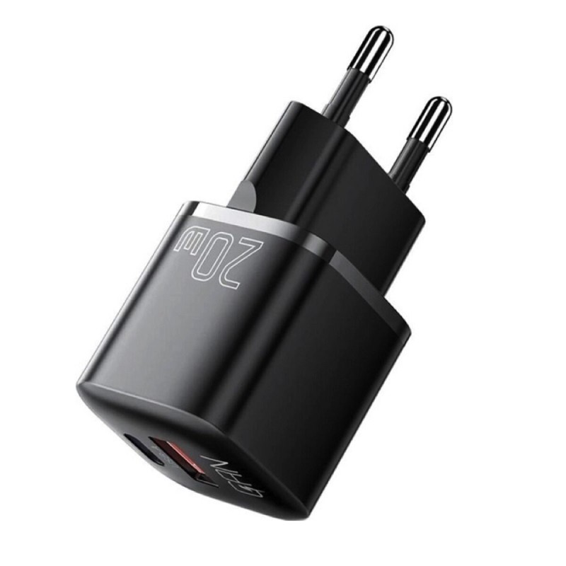 Мережевий зарядний пристрій Essager Camber 20W GaN travel Phone Charger A+C EU  black (ECTAC-HMB01-P)
