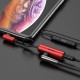 Кабель-перехiдник Baseus L42 IP Male to 3.5mm+IP Female Adapter Red+Black