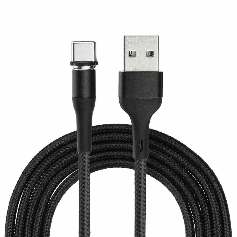 Кабель Usams US-SJ337 U29 Aluminum Alloy Type-C Magnetic Cable 2m Black