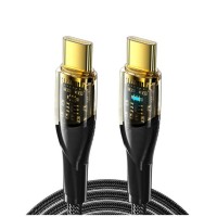 Кабель Essager Interstellar Transparent Design USB Charging Cable Type C to Type C 100W 1m black (EXCTT1-XJ01-P)