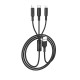 Кабель HOCO X25 USB to iP+Type-C+Micro 2A, 1m, PVC, PVC connectors, Black
