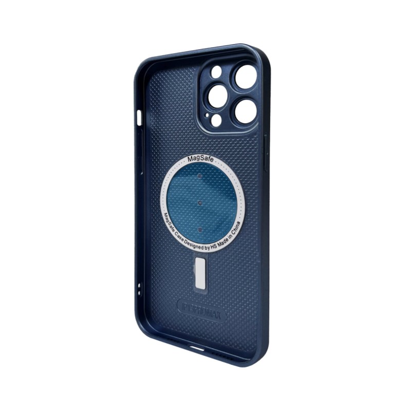 Чохол для смартфона AG Glass Matt Frame Color MagSafe Logo for Apple iPhone 13 Pro Max Navy Blue